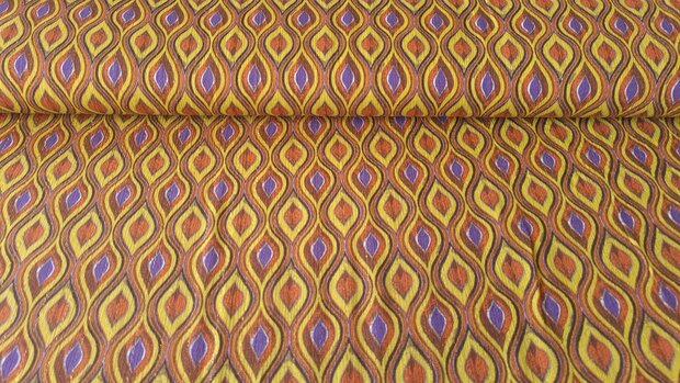 Viscose Crincle Lurex Yellow/Orange