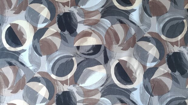 Viscose Satin Abstract Circles