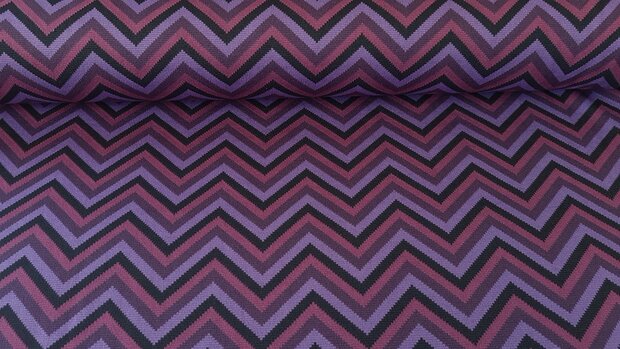 Knitted Jacquard Zigzag Purple