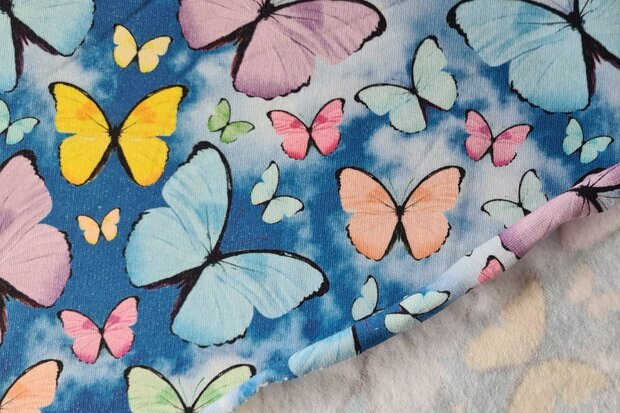 French Terry Brushed Butterfly Blue