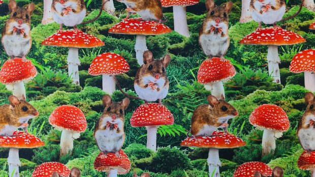 Cotton Jersey Digital Mushroom Mouse