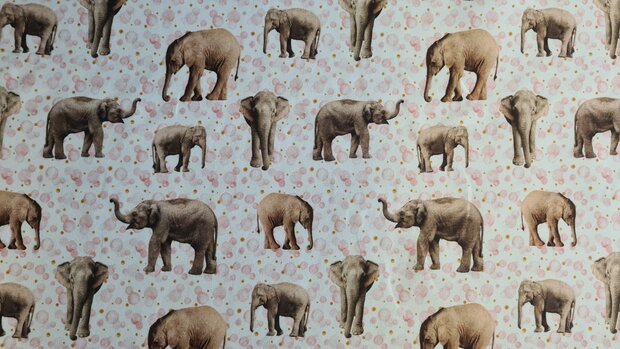 Cotton Jersey Digital Elephants