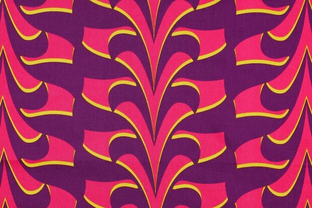 Cotton Satin Abstract Purple/Pink