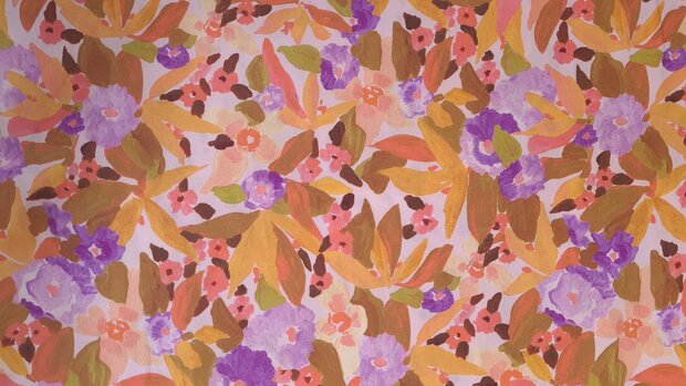 Viscose Digital Ecovero Floral Peach (Nerida Hansen)