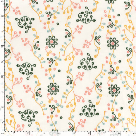 Cotton Embroidery Khaki