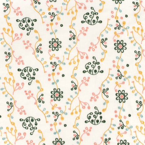 Cotton Embroidery Khaki