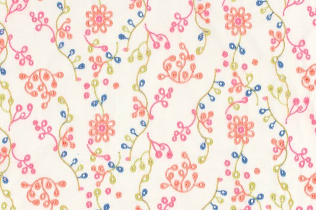 Cotton Embroidery Coral