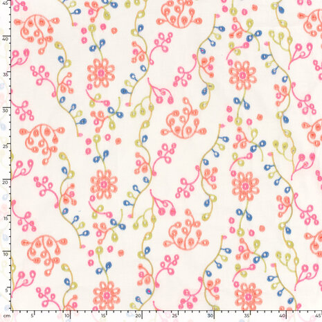 Cotton Embroidery Coral