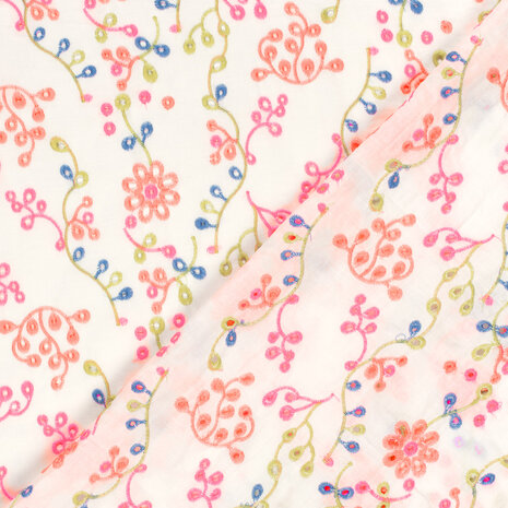 Cotton Embroidery Coral