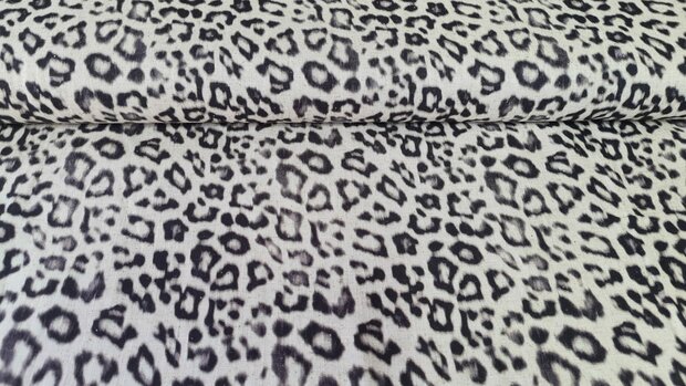 Viscose Linnen Slub Leopard Natural