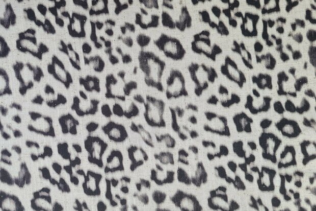 Viscose Linnen Slub Leopard Natural