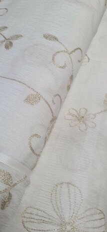 Crushed Golden Embroidery Off White