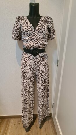 Viscose Linnen Slub Leopard Natural