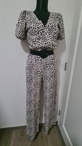 Viscose Linnen Slub Leopard Natural
