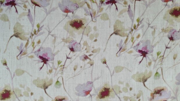 Viscose Linnen Flower Magenta