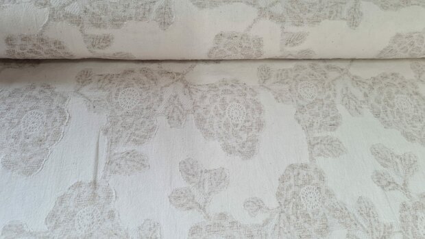 Floral Linnen Jacquard Mousseline