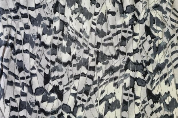 Viscose Satin Feathers Grey