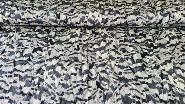 Viscose Satin Feathers Grey