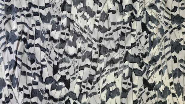 Viscose Satin Feathers Grey