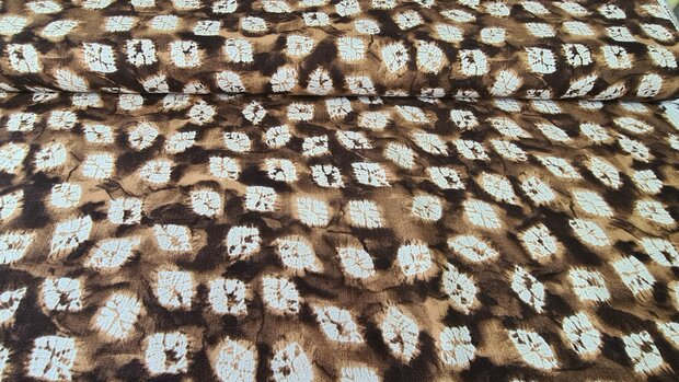 Viscose Stretch woven Cubes Camel