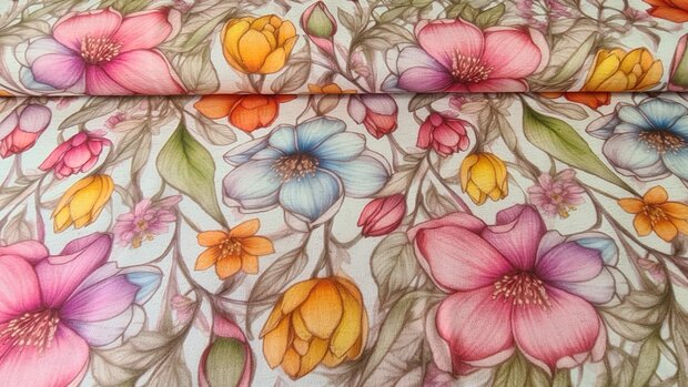Viscose Linnen Garden Off White