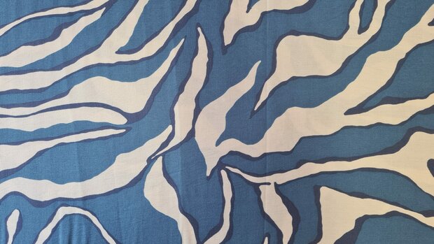 Viscose Crepe Zebra Blue