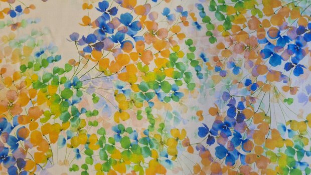 Viscose Digital Leaves Yellow