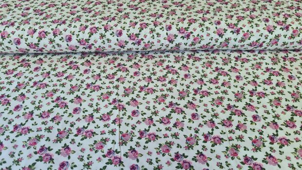 Viscose Milles Fleurs White/Pink