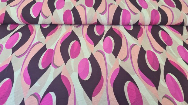 Viscose Crepe Graphic Cyclam