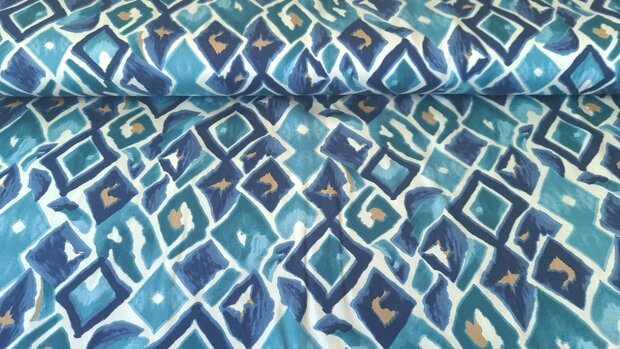 Viscose Satin Diamonds Petrol