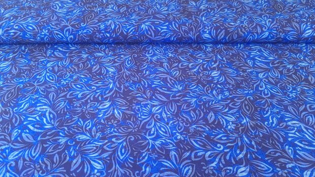 Viscose Digital Flowers Navy/Blue