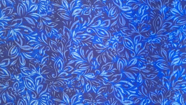 Viscose Digital Flowers Navy/Blue