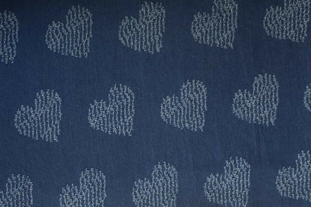 Jeans Jacquard Hearts Blue