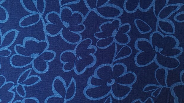 Viscose Crepe Flower Royal