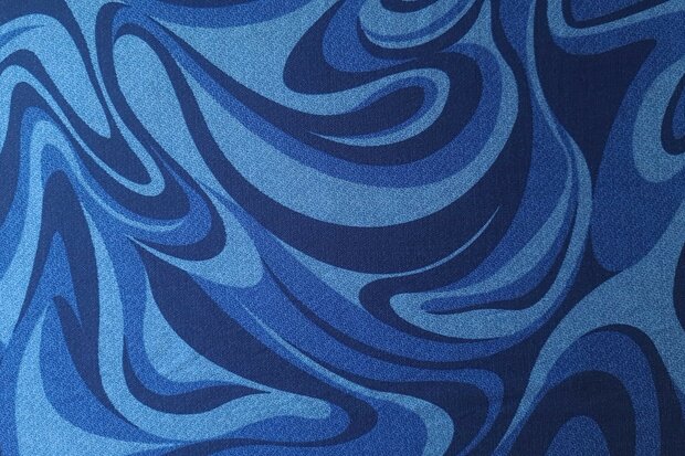 Viscose Crepe Waves Royal