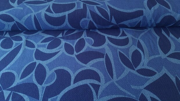 Viscose Crepe Abstract Royal