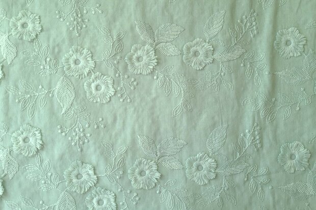 Cotton Embroidery Mint Green