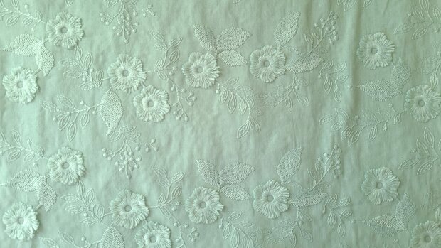 Cotton Embroidery Mint Green