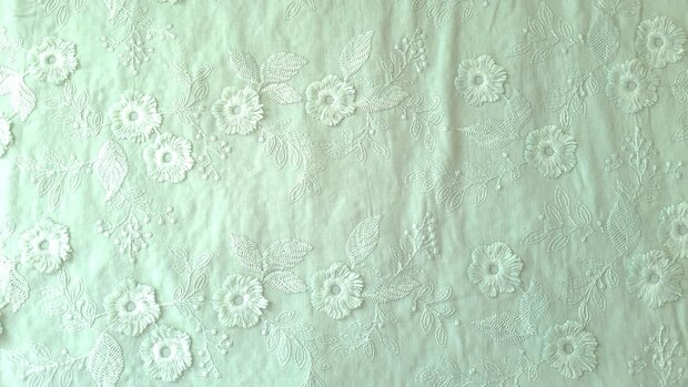 Cotton Embroidery Mint Green