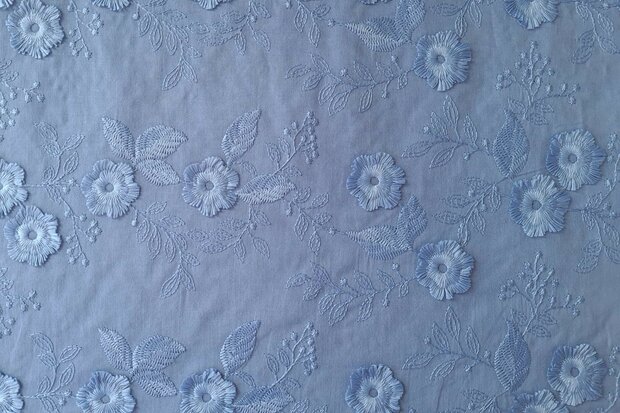 Cotton Embroidery Blue