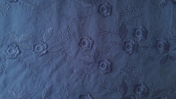 Cotton Embroidery Navy