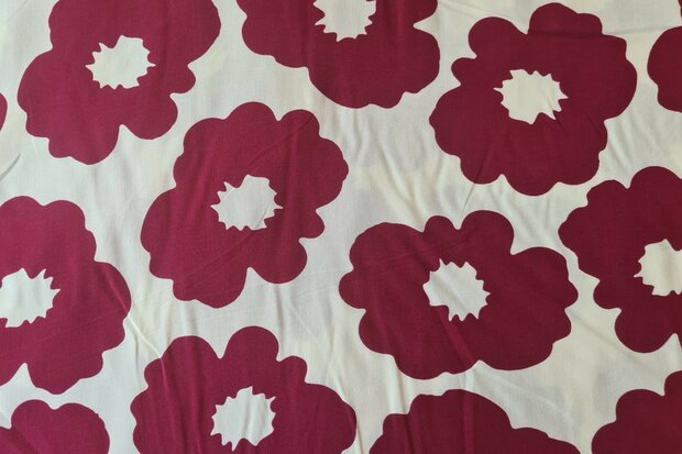 Viscose Flower Red