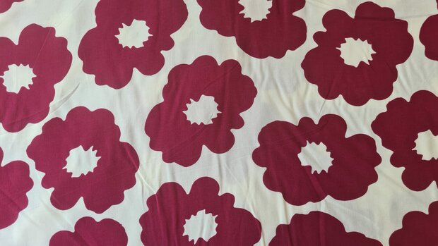 Viscose Flower Red