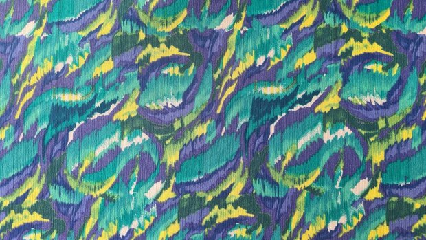 Viscose Crincle Abstract Lime