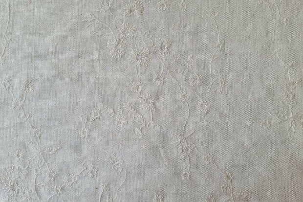 Linnen Viscose Embroidery Twig Natural