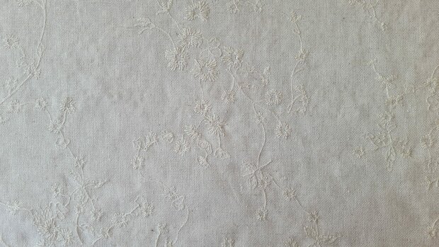Linnen Viscose Embroidery Twig Natural