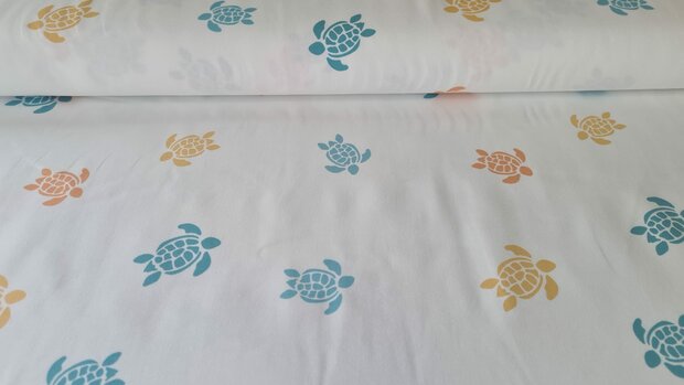 Cotton Jersey Turtles Off White