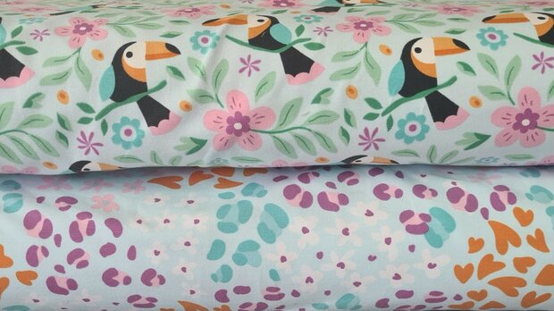 Cotton Jersey Toucan Light Blue