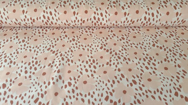 Cotton Jersey Leo-Flowers Old Rosé