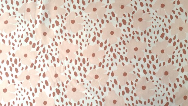 Cotton Jersey Leo-Flowers Old Rosé